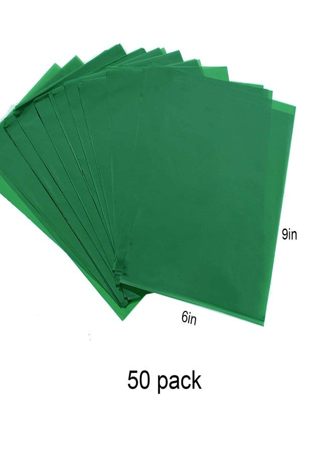 WOPARTY Green Clear Cellophane Treat Bags Cello Cookie Candy Plastic Bag,6x9 Inch Bags，Pack of 50 - Image 2